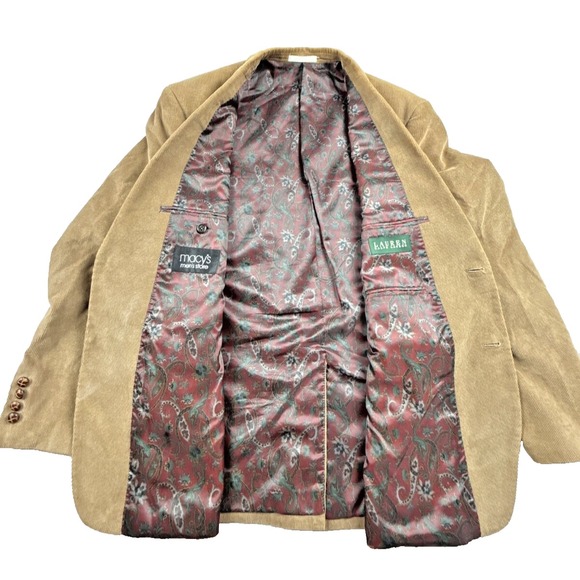 Lauren Ralph Lauren Corduroy Blazer Jacket Men's Size XL Brownish Tan Classic - Picture 3 of 16